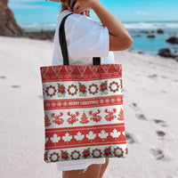 Canada Christmas Tote Bag Canadian Moose Maple Leaf Seamless Style - Wonder Print Shop