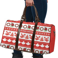 Canada Christmas Travel Bag Canadian Moose Maple Leaf Seamless Style - Wonder Print Shop