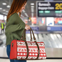 Canada Christmas Travel Bag Canadian Moose Maple Leaf Seamless Style - Wonder Print Shop