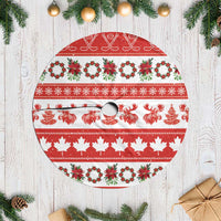 Canada Christmas Tree Skirt Canadian Moose Maple Leaf Seamless Style - Wonder Print Shop