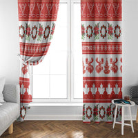 Canada Christmas Window Curtain Canadian Moose Maple Leaf Seamless Style - Wonder Print Shop