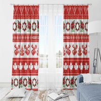 Canada Christmas Window Curtain Canadian Moose Maple Leaf Seamless Style - Wonder Print Shop