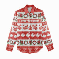 Personalised Canada Christmas Women Casual Shirt Canadian Moose Maple Leaf Seamless Style - Wonder Print Shop