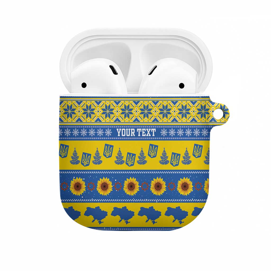 Ukraine Christmas AirPods Case Tryzub With Map Folk Pattern - Wonder Print Shop