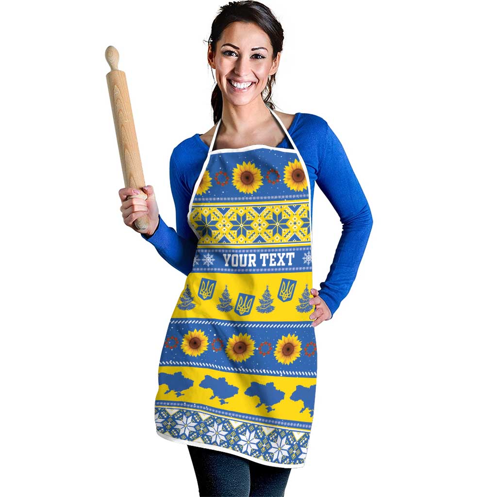 Ukraine Christmas Apron Tryzub With Map Folk Pattern - Wonder Print Shop