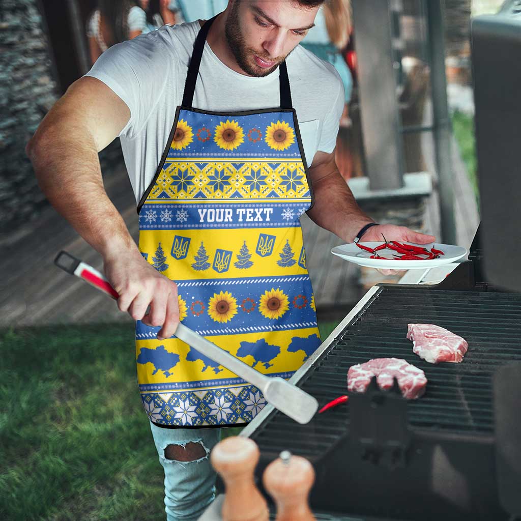 Ukraine Christmas Apron Tryzub With Map Folk Pattern - Wonder Print Shop