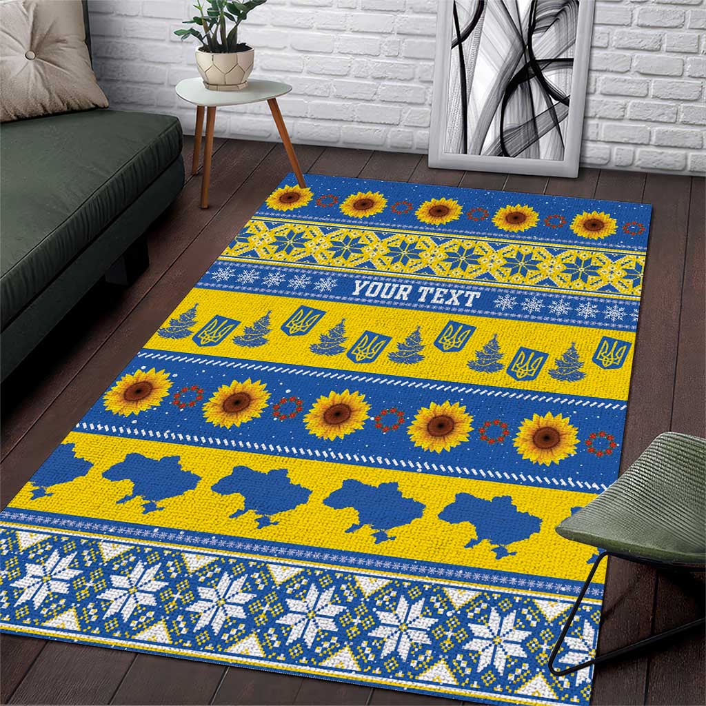 Ukraine Christmas Area Rug Tryzub With Map Folk Pattern - Wonder Print Shop