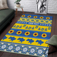 Ukraine Christmas Area Rug Tryzub With Map Folk Pattern - Wonder Print Shop