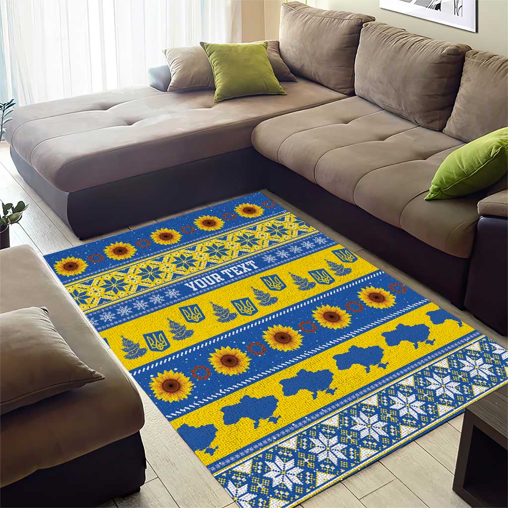 Ukraine Christmas Area Rug Tryzub With Map Folk Pattern - Wonder Print Shop