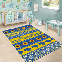Ukraine Christmas Area Rug Tryzub With Map Folk Pattern - Wonder Print Shop