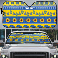 Ukraine Christmas Auto Sun Shade Tryzub With Map Folk Pattern - Wonder Print Shop