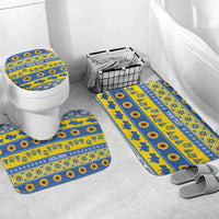 Ukraine Christmas Bathroom Set Tryzub With Map Folk Pattern - Wonder Print Shop