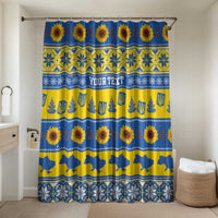 Ukraine Christmas Bathroom Set Tryzub With Map Folk Pattern - Wonder Print Shop