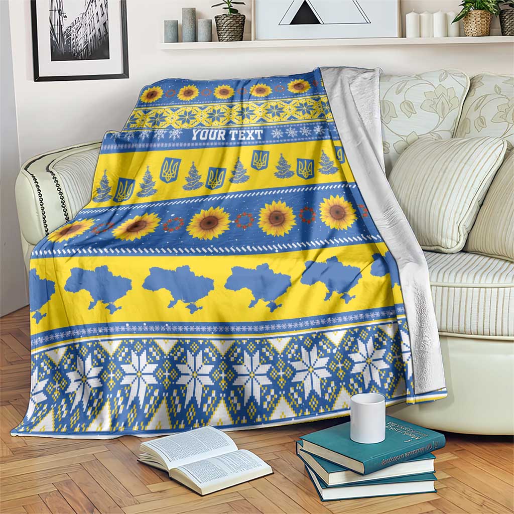 Ukraine Christmas Blanket Tryzub With Map Folk Pattern - Wonder Print Shop