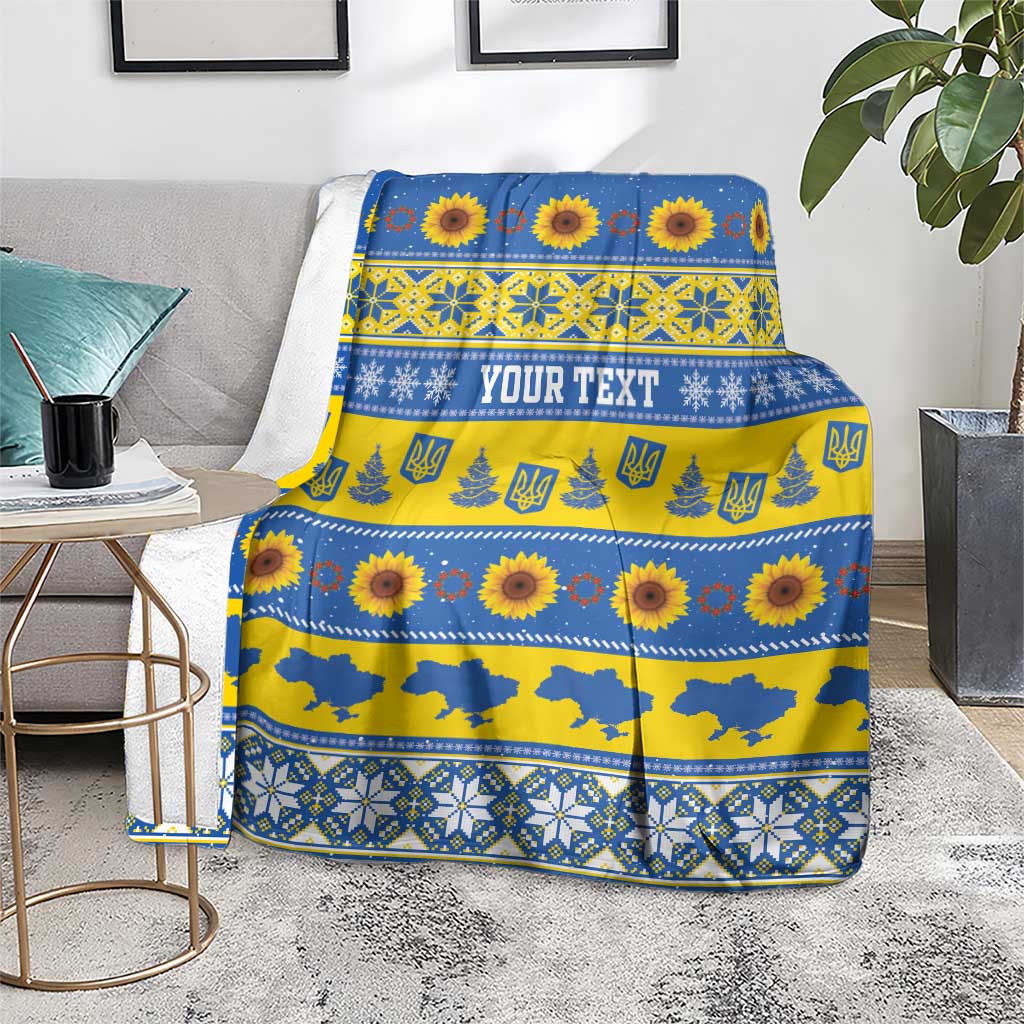 Ukraine Christmas Blanket Tryzub With Map Folk Pattern - Wonder Print Shop