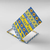 Ukraine Christmas Canvas Wall Art Tryzub With Map Folk Pattern - Wonder Print Shop