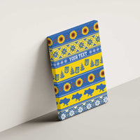 Ukraine Christmas Canvas Wall Art Tryzub With Map Folk Pattern - Wonder Print Shop