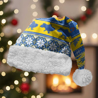 Ukraine Christmas Santa Hat Tryzub With Map Folk Pattern - Wonder Print Shop