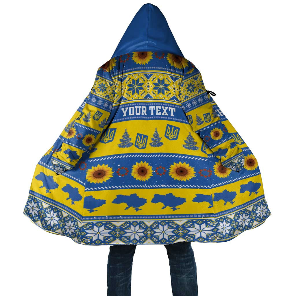 Personalised Ukraine Christmas Cloak Tryzub With Map Folk Pattern - Wonder Print Shop