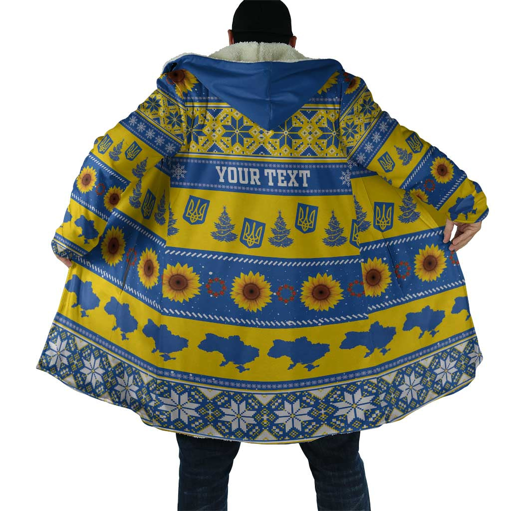 Personalised Ukraine Christmas Cloak Tryzub With Map Folk Pattern - Wonder Print Shop