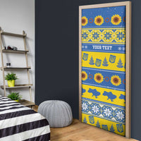 Personalised Ukraine Christmas Door Cover Tryzub With Map Folk Pattern - Wonder Print Shop