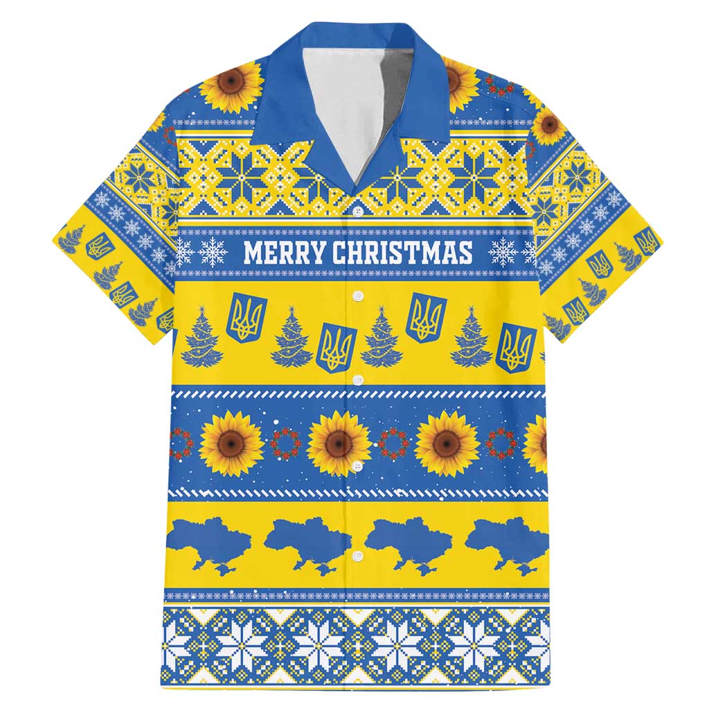 Personalised Ukraine Christmas Family Matching Mermaid Dress and Hawaiian Shirt Tryzub With Map Folk Pattern - Wonder Print Shop