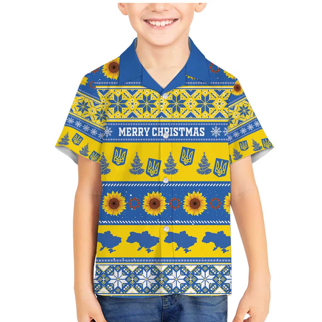 Personalised Ukraine Christmas Family Matching Mermaid Dress and Hawaiian Shirt Tryzub With Map Folk Pattern - Wonder Print Shop