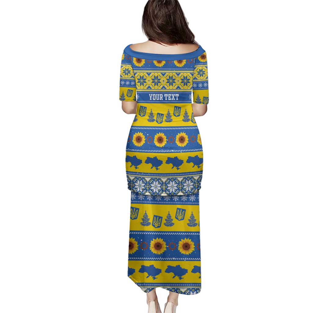 Personalised Ukraine Christmas Family Matching Puletasi and Hawaiian Shirt Tryzub With Map Folk Pattern - Wonder Print Shop