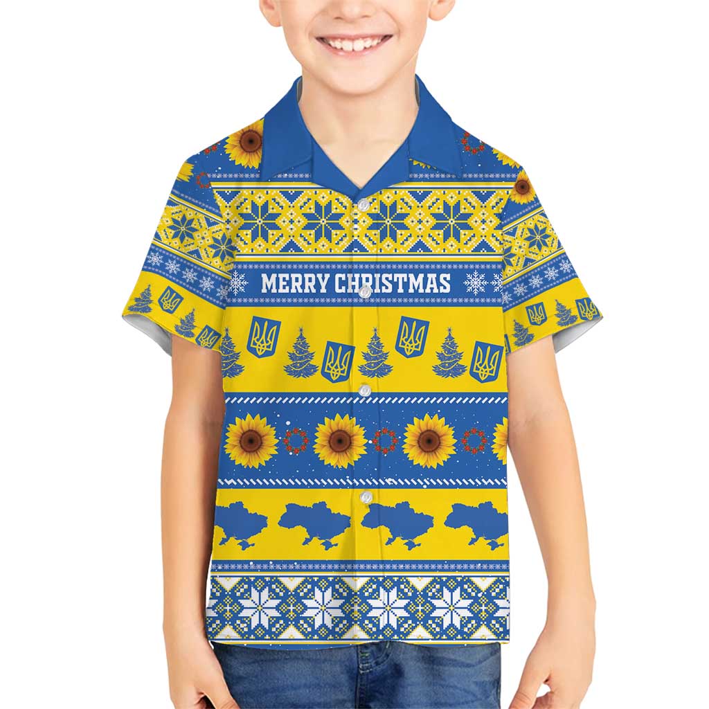 Personalised Ukraine Christmas Family Matching Puletasi and Hawaiian Shirt Tryzub With Map Folk Pattern - Wonder Print Shop