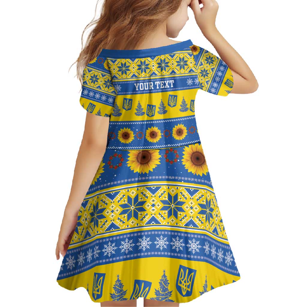 Personalised Ukraine Christmas Family Matching Short Sleeve Bodycon Dress and Hawaiian Shirt Tryzub With Map Folk Pattern - Wonder Print Shop