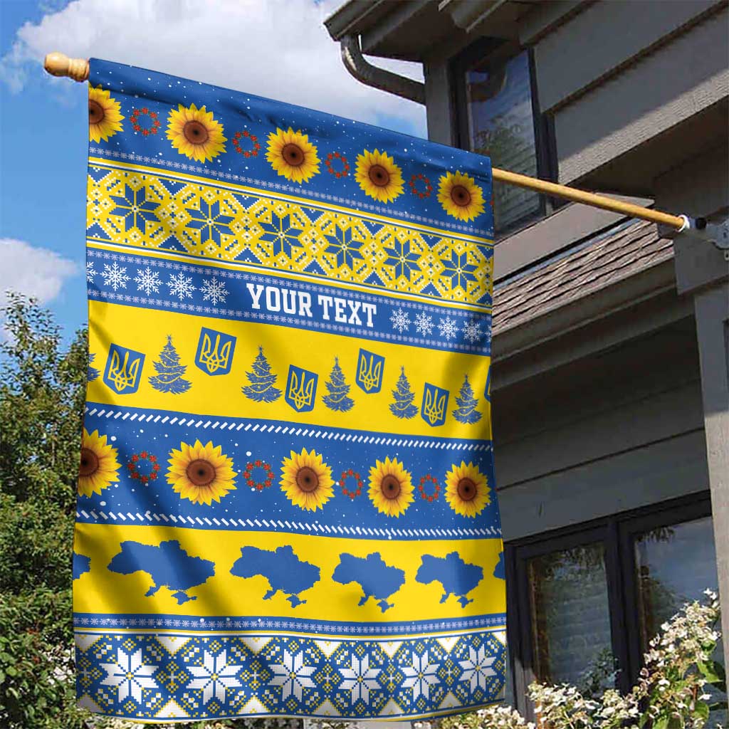 Ukraine Christmas Garden Flag Tryzub With Map Folk Pattern - Wonder Print Shop