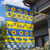 Ukraine Christmas Garden Flag Tryzub With Map Folk Pattern - Wonder Print Shop