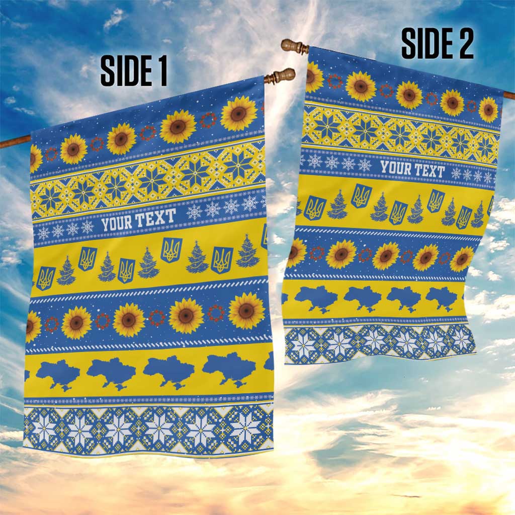 Ukraine Christmas Garden Flag Tryzub With Map Folk Pattern - Wonder Print Shop