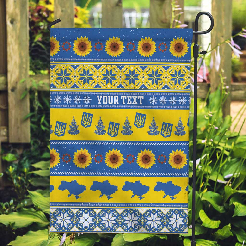 Ukraine Christmas Garden Flag Tryzub With Map Folk Pattern - Wonder Print Shop