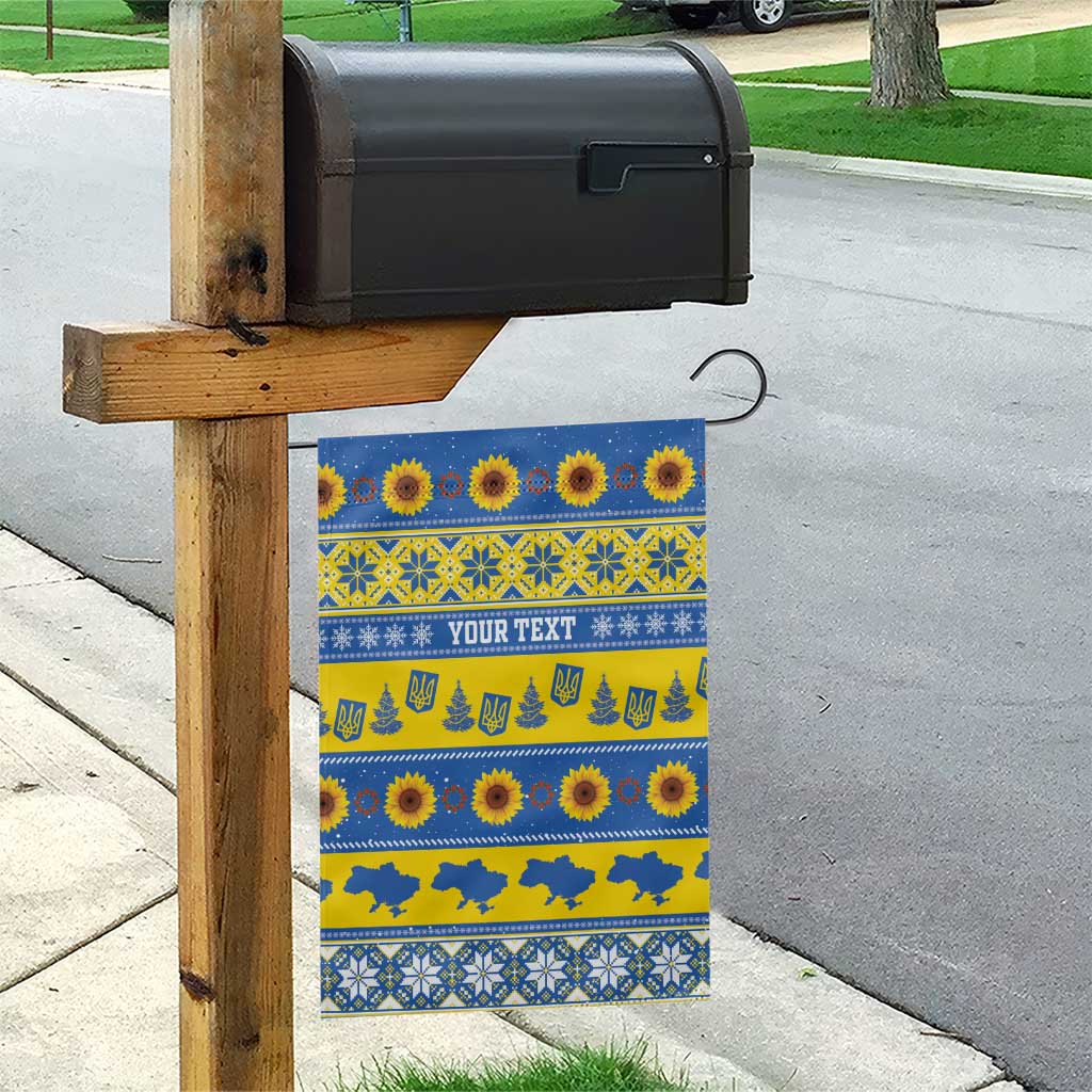 Ukraine Christmas Garden Flag Tryzub With Map Folk Pattern - Wonder Print Shop