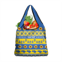 Ukraine Christmas Grocery Bag Tryzub With Map Folk Pattern - Wonder Print Shop