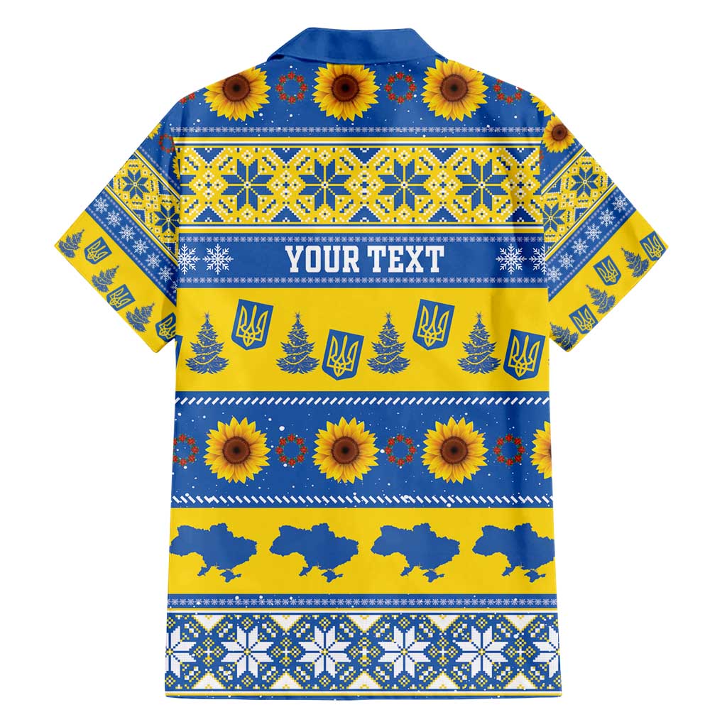 Personalised Ukraine Christmas Hawaiian Shirt Tryzub With Map Folk Pattern - Wonder Print Shop