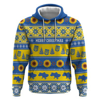 Personalised Ukraine Christmas Hoodie Tryzub With Map Folk Pattern - Wonder Print Shop