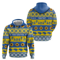 Personalised Ukraine Christmas Hoodie Tryzub With Map Folk Pattern - Wonder Print Shop