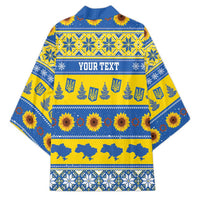 Personalised Ukraine Christmas Kimono Tryzub With Map Folk Pattern - Wonder Print Shop