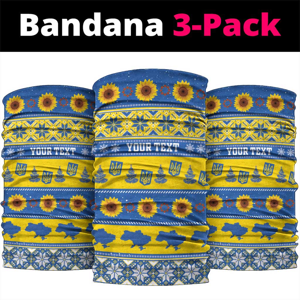 Ukraine Christmas Neck Gaiter Tryzub With Map Folk Pattern - Wonder Print Shop