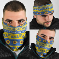 Ukraine Christmas Neck Gaiter Tryzub With Map Folk Pattern - Wonder Print Shop