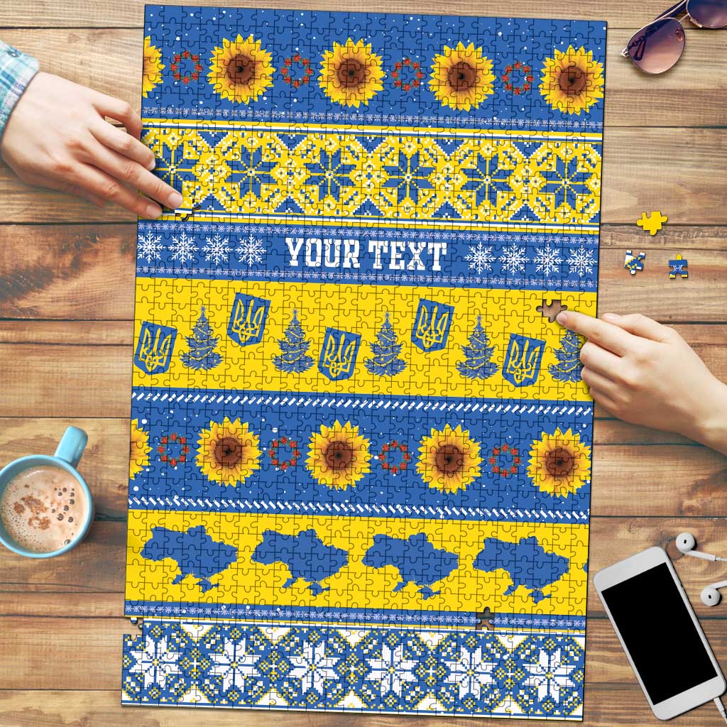 Ukraine Christmas Puzzle Tryzub With Map Folk Pattern - Wonder Print Shop