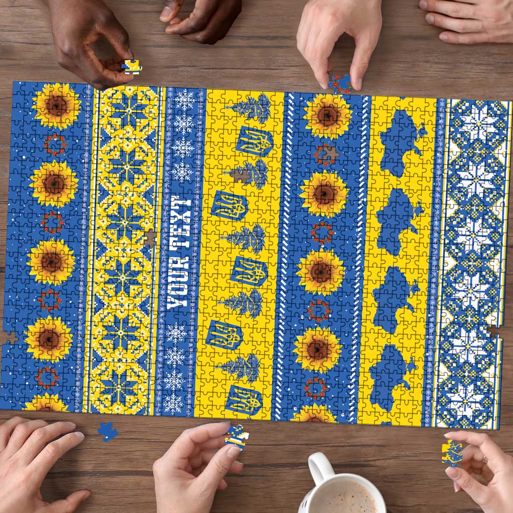 Ukraine Christmas Puzzle Tryzub With Map Folk Pattern - Wonder Print Shop