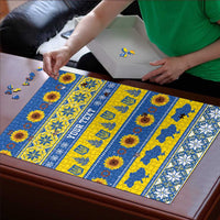 Ukraine Christmas Puzzle Tryzub With Map Folk Pattern - Wonder Print Shop