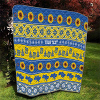 Ukraine Christmas Quilt Tryzub With Map Folk Pattern - Wonder Print Shop