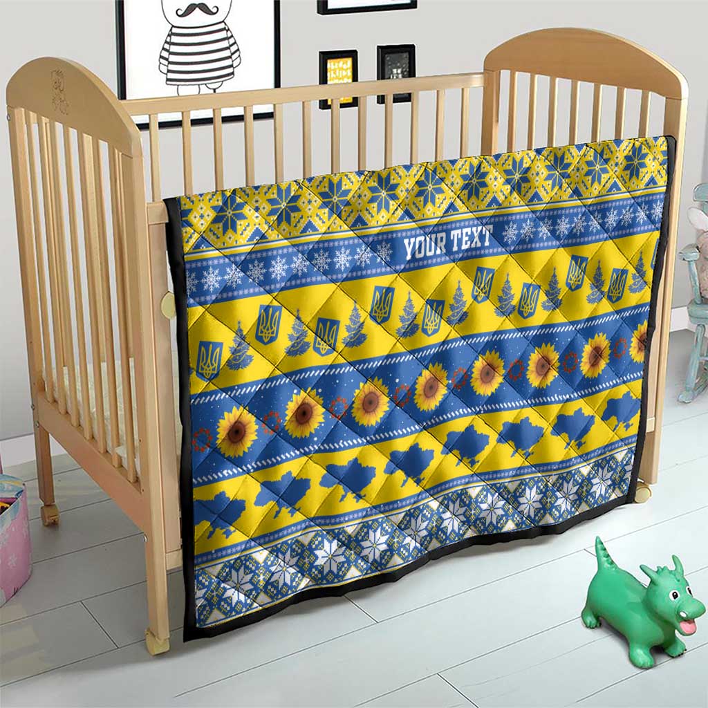 Ukraine Christmas Quilt Tryzub With Map Folk Pattern - Wonder Print Shop