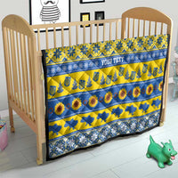 Ukraine Christmas Quilt Tryzub With Map Folk Pattern - Wonder Print Shop