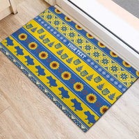 Ukraine Christmas Rubber Doormat Tryzub With Map Folk Pattern - Wonder Print Shop