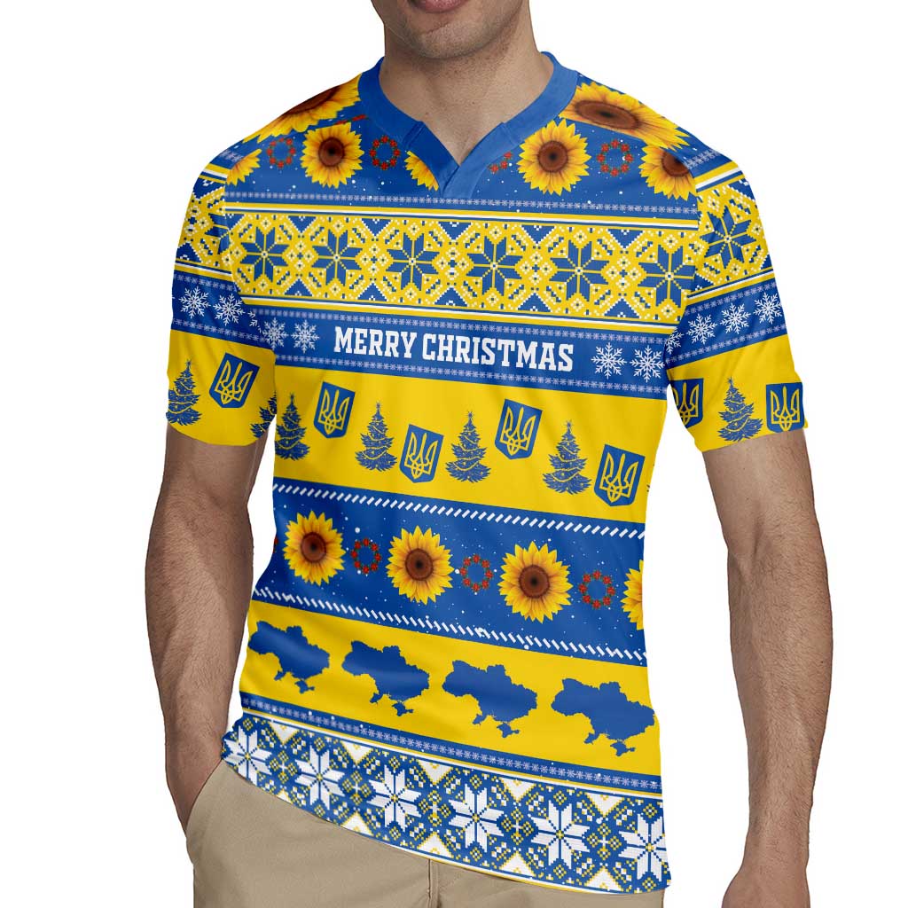 Personalised Ukraine Christmas Rugby Jersey Tryzub With Map Folk Pattern - Wonder Print Shop